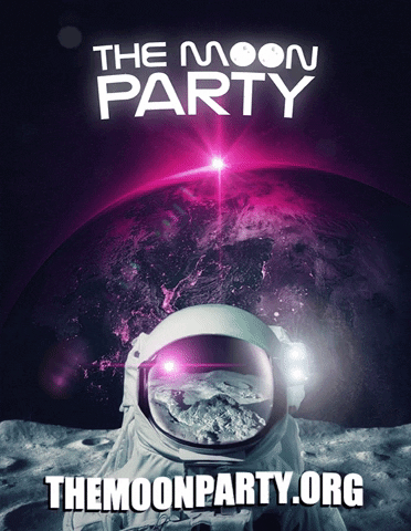 themoonparty party space moon nasa GIF