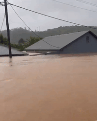 Buildings Almost Entirely Submerged as Intense Flooding Hits Lismore, New South Wales