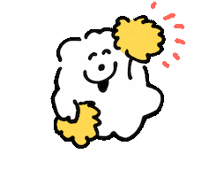 mmhn_samoyed_gif fight dog ghost 犬 Sticker