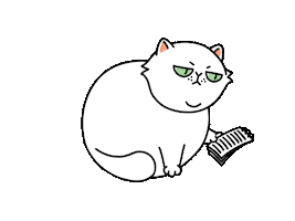 Fat Cat Illustration Sticker