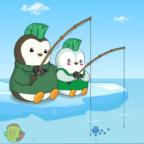 Father And Son Fish GIF by Pudgy Penguins