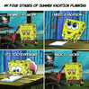 My four stages of Summer vacation planning motion meme