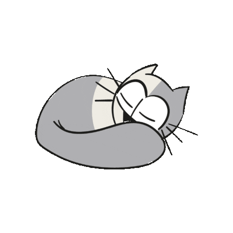 Sleepy Cat Sticker by Ferribiella