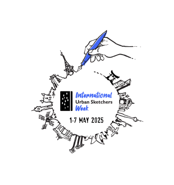 Usk Sticker by Urban Sketchers