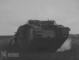 NationalWWIMuseum black and white driving military tank GIF