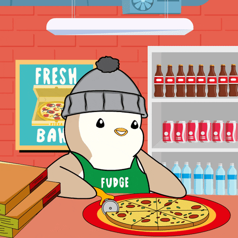 Hungry Pizza Hut GIF by Pudgy Penguins