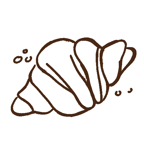 Dog Croissant Sticker by BFOURSTUDIO