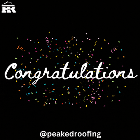 Congratulations GIF by Peaked Roofing