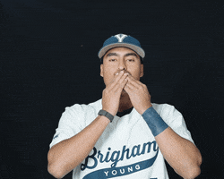 College Baseball Kiss GIF by BYU Cougars