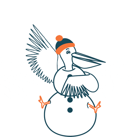 Marius-Peligourmet pelican neige marius bonhomme de neige GIF