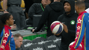 harlem globetrotters laughing GIF by NBA