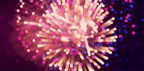 pink fireworks GIF