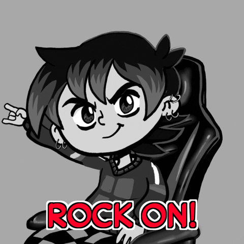 Rock Out Black And White GIF