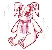 Pink Bunny Sticker by Creepy Gals