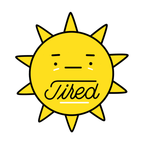 Tired Sun Sticker