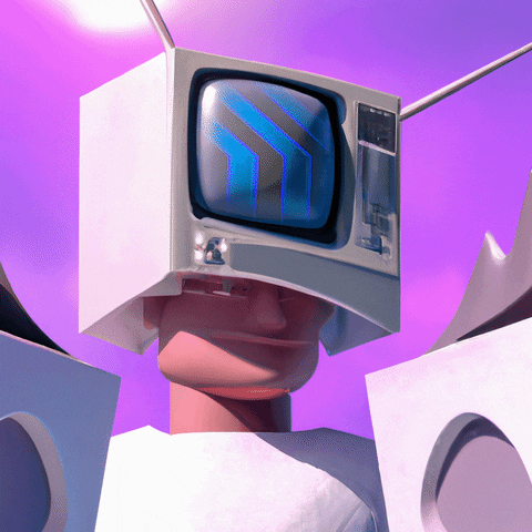 Television 3D GIF