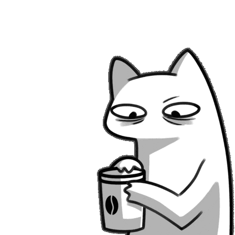 Coffee Time Cat Sticker by bibhy