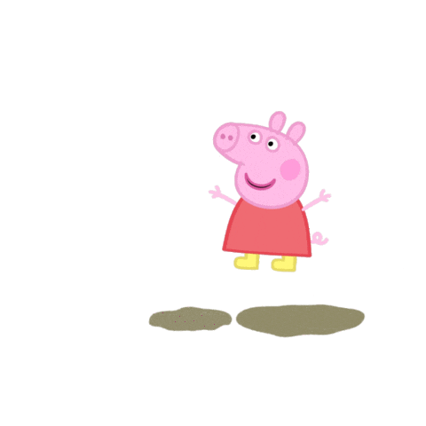 Happy Muddy Puddles Sticker by Peppa Pig for iOS & Android | GIPHY