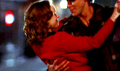 Movie gif. Ryan Gosling as Noah and Rachel McAdams as Allie in The Notebook. They're slowly dancing in the street at night and Noah dips Allie before bringing her back closer to him.