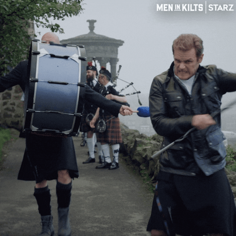 Goofing Off Sam Heughan GIF by Men in Kilts: A Roadtrip with Sam and Graham