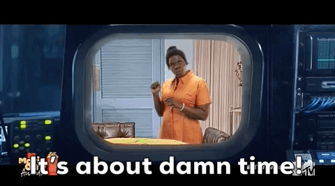 Giphy - Leslie Jones Its About Damn Time GIF by MTV Movie & TV Awards