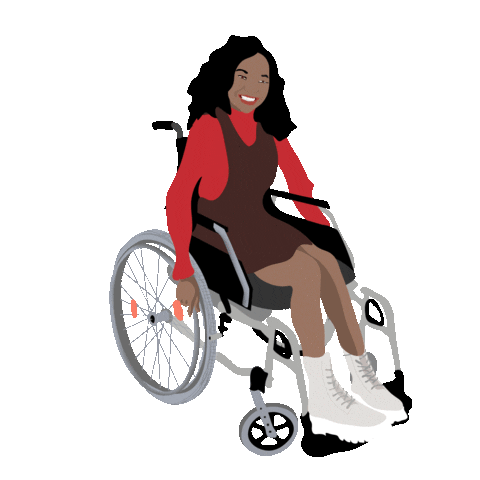 Woman Wheelchair Sticker by Caritas Wir helfen