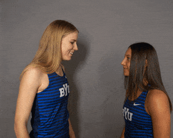 Jump Duo GIF by BYU Cougars