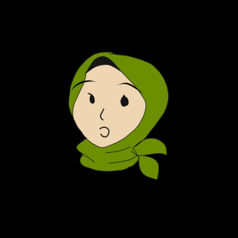 aniseeson green emoji hijab ooo GIF