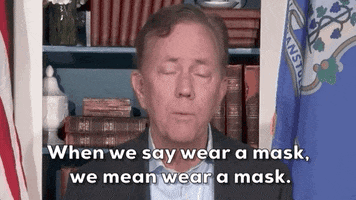 Ned Lamont Face Mask GIF by GIPHY News