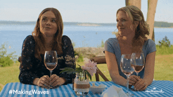 Drinking Wine Making Waves GIF by Hallmark Channel