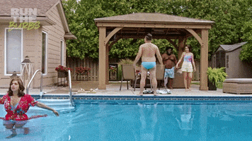 Pool Party Swimming GIF by Run The Burbs