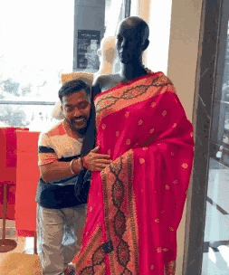 vibhuvarshney girl excited vibhu bhai vibhu with mannequin GIF