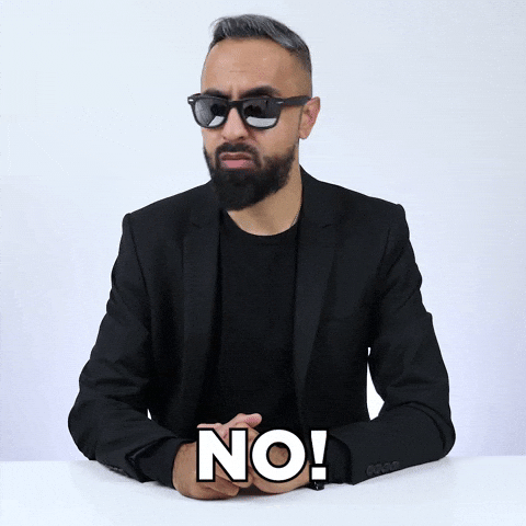 No Way Shakes Head GIF by SuperSaf