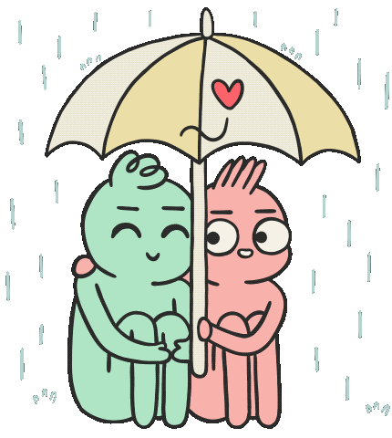 Rainy Day Friends Sticker