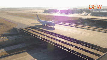 DFWAirportSocial plane runway airport international GIF