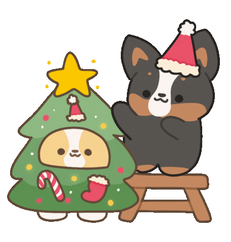 Christmas Tree Sticker by corgiyolk