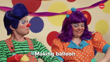 Clown Balloon GIF by BuzzFeed