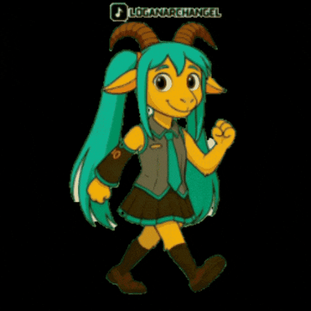 Hatsune Miku Walking GIF