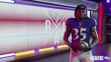 Holding Gus Edwards GIF by Baltimore Ravens