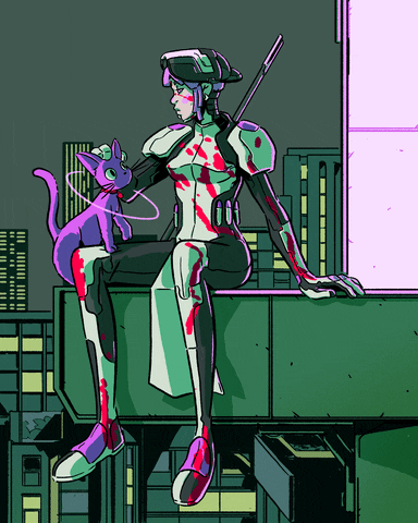 Cat Cyberpunk GIF