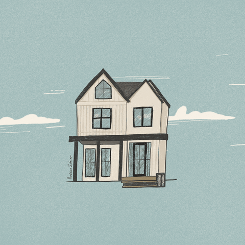 House Flying GIF by Verónica Salazar