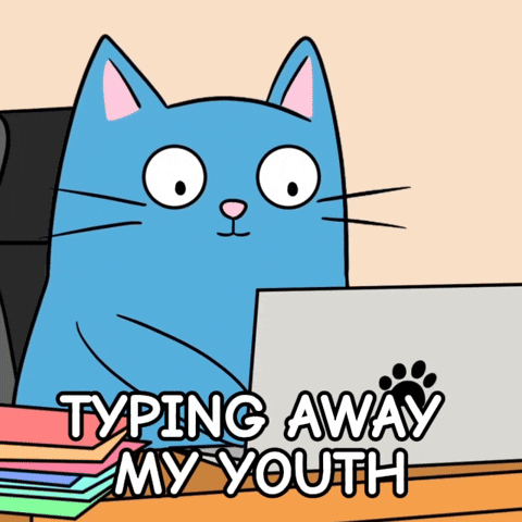 Aging Blue Cat GIF