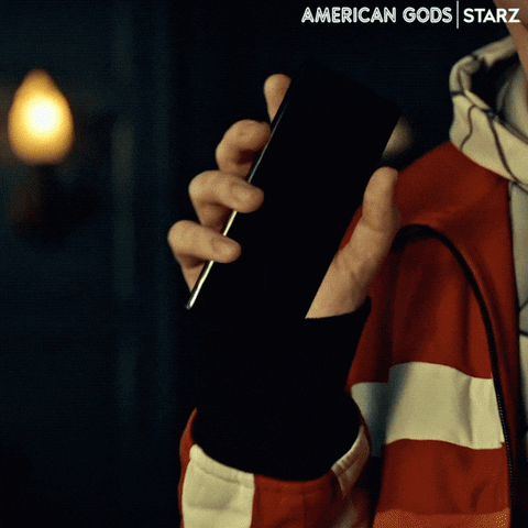 Bruce Langley Phone GIF by American Gods