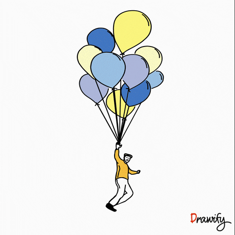 Floating Cloud 9 GIF by Drawify