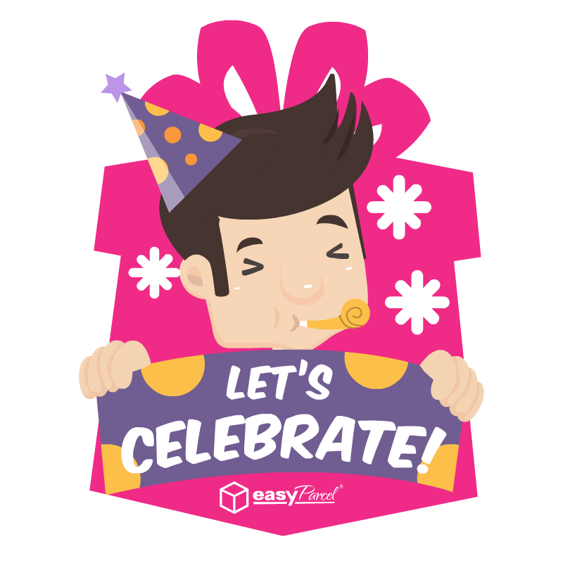 Happy Celebration Sticker by EasyParcel