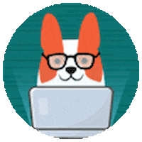 Dog Coding Sticker by CorgeeSoftware