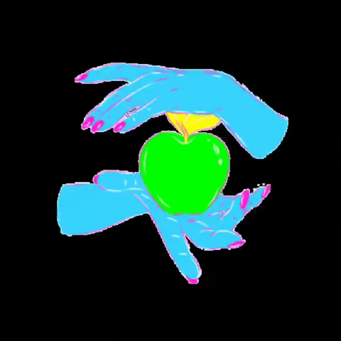 Cinthiecitas hand apple hands azul GIF