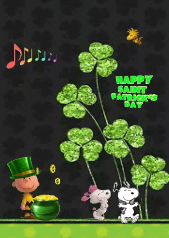Charlie And Snoopy St Patricks Day GIF