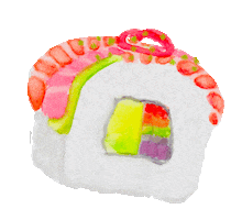 Hungry Sushi Roll Sticker by colorsnack