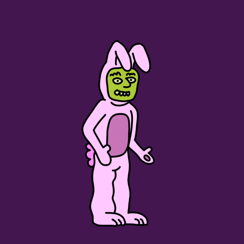 Jumping Easter Bunny GIF by herbertonic